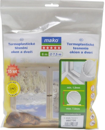 EVO thermoplastic window and door seal 7.5 mm, 6.5 m, MAKO