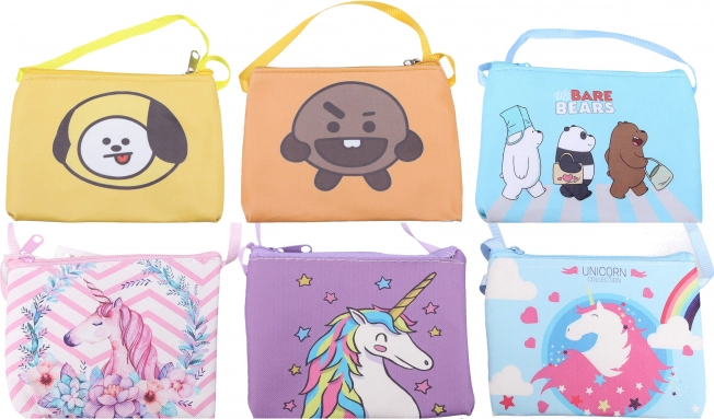 Portafoglio per bambini in tessuto da collo mix di colori