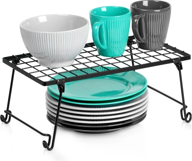 Kitchen metal shelf black 36 × 22 × 15 cm