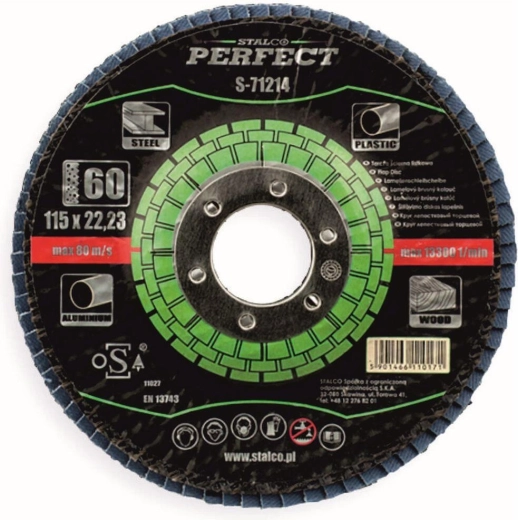 Lamelový kotouč 115 × 22,23 mm zrno 80 korundový STALCO