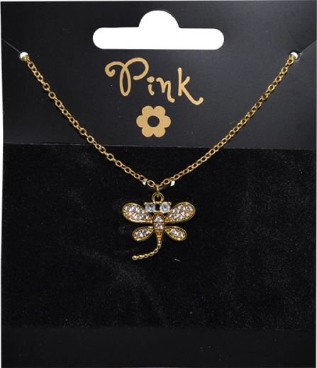 Chaîne plaquée or avec pendentif libellule