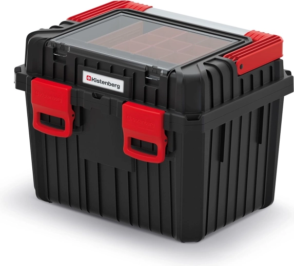 Heavy Tool Box with Metal Handle, Black