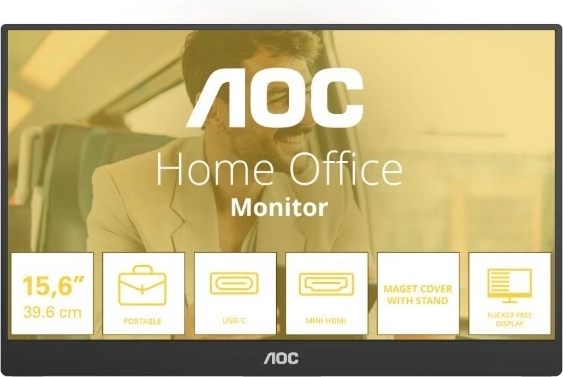 Monitor portatile 15,6" IPS con Mini HDMI, USB-C e altoparlanti
