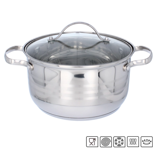 Casserole en acier inoxydable avec couvercle 3 l 20 cm