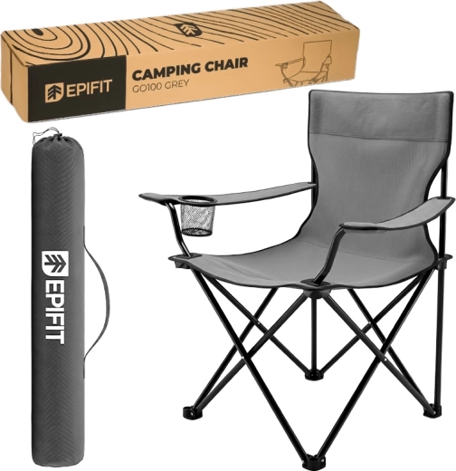 Chaise de camping pliante GO100 grise