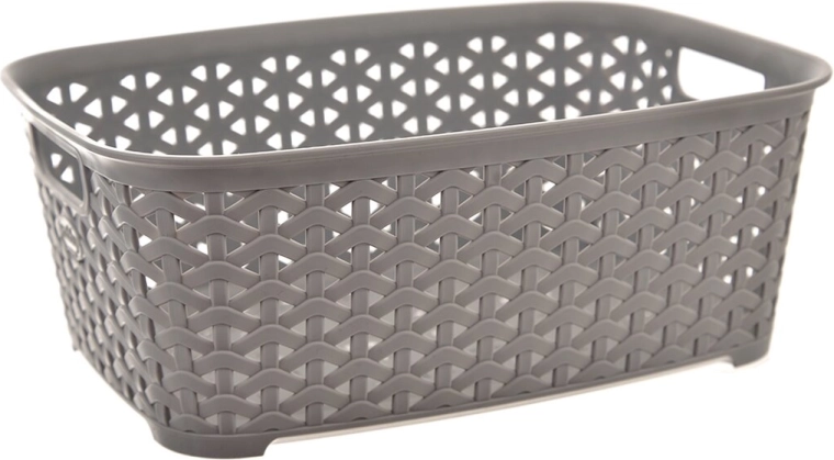 Panier Hobby décor rotin gris