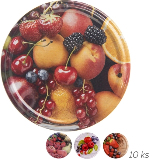 Coperchio metallico per conserve bio 82 con motivo frutta (10 pz)