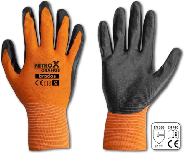 NITROX ORANGE work nitrile gloves, size 10