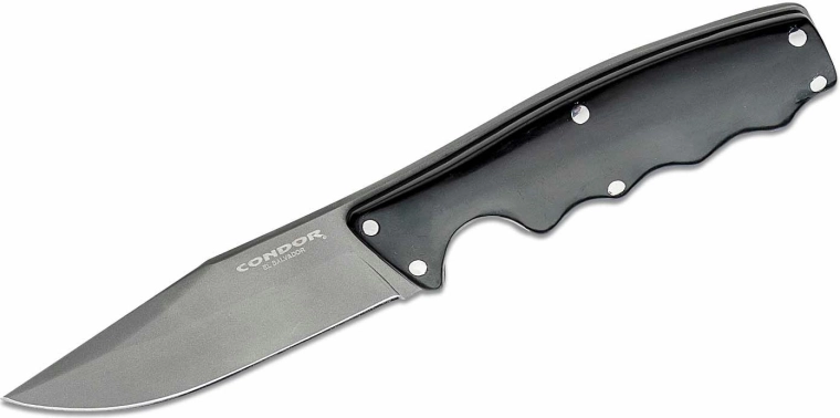 Outdoor knife Condor Credo 10 cm, black, G10, leather sheath