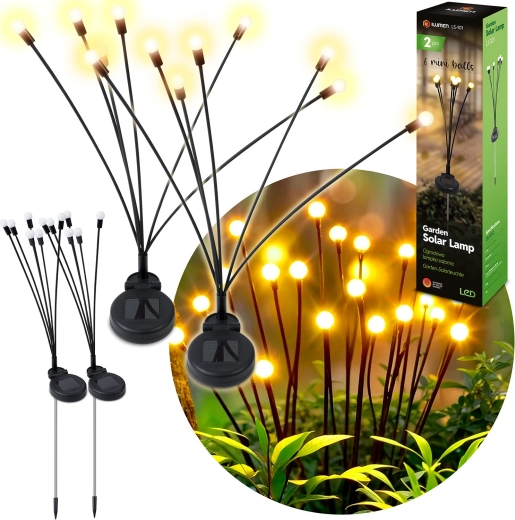 Luci solari da giardino lucciole 2 pz ILLUMEN LS-101