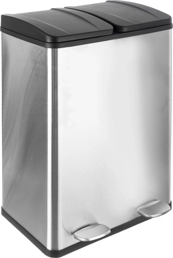 Cestino per la raccolta differenziata duo in acciaio inox/UH 2×30 l