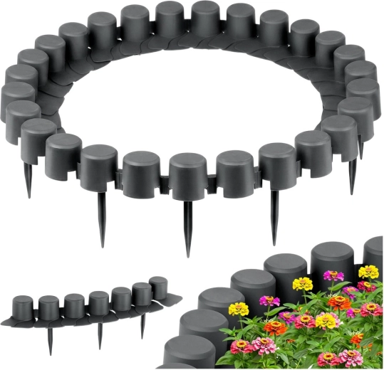 Palisade de jardin grise 220 cm 4 pcs