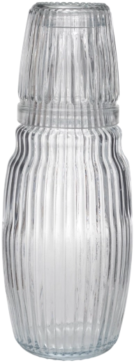 Üveg karafa 1 l pohárral