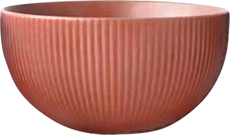 Bol en céramique Kitchisimo 320 ml, nervuré brique