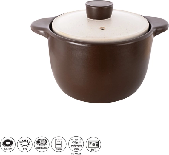 Cocotte en céramique résistante au four 4,2 l avec couvercle
