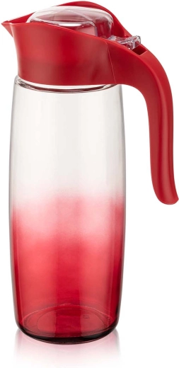 Caraffa in vetro con coperchio rosso 1,6 l