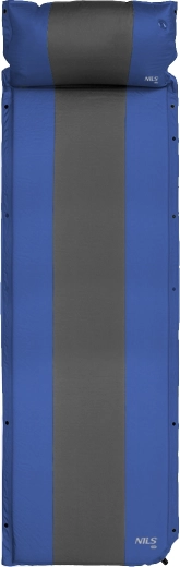 Self-inflating sleeping mat with integrated pillow NILS Camp blue