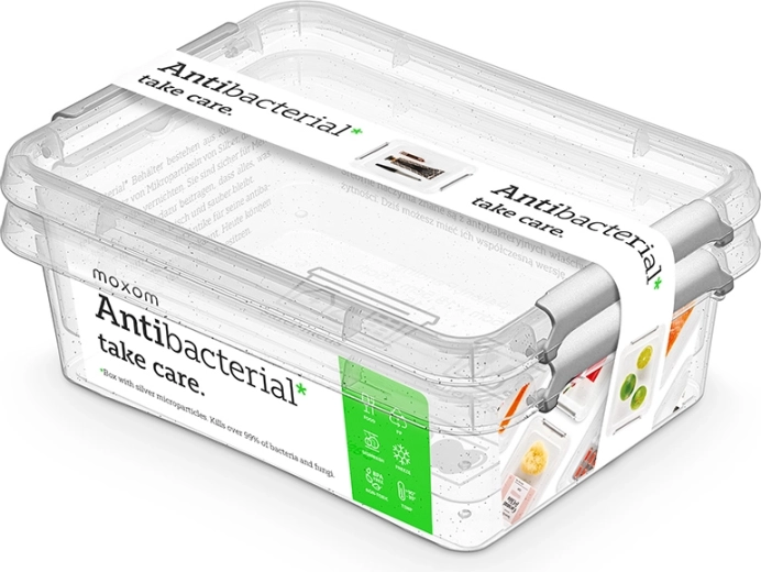 Antibacteriële bewaardozen voor voedsel 1,15 l (2 stuks)