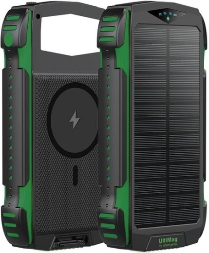 Solar Power Bank 4smarts TitanPack UltiMag 20000 mAh, rugged, green