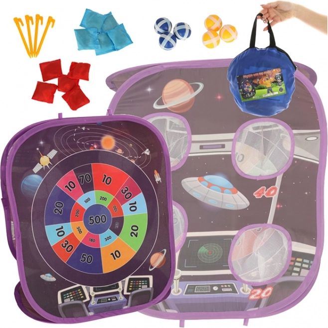 Children's Game with Bowling Pins 2in1 with Space Theme
