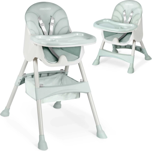 Seggiolone con vassoio Milo verde 3 in 1