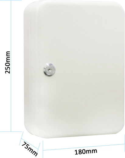 Key cabinet for 48 keys, gray, 250 × 180 × 75 mm