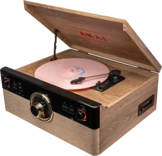 Giradischi AKAI con Bluetooth, lettore CD, cassetta e radio FM