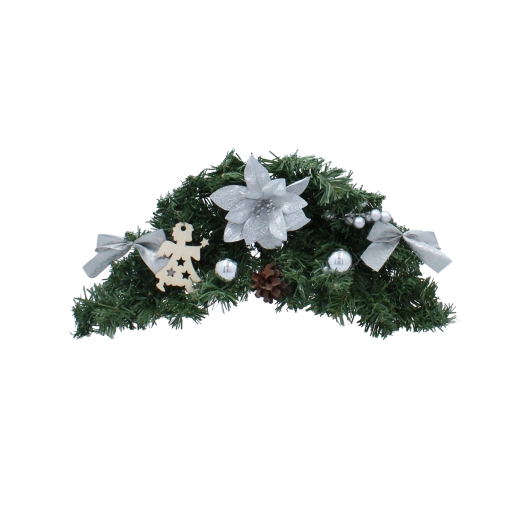 Décoration de Noël suspendue 46 cm argentée