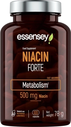 Essensey Niacin Forte witamina B3 500 mg, 120 kapsułek