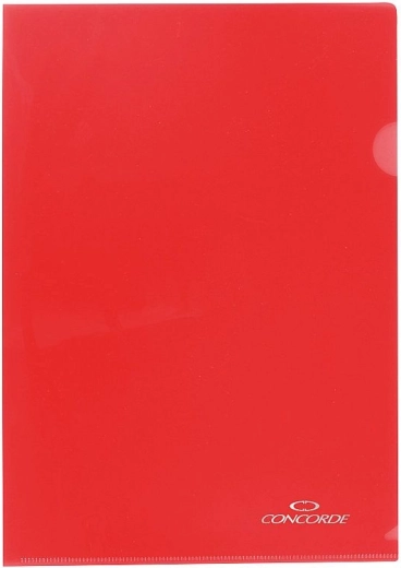 Pochette de classement A4 en L avec découpe, 180 µm, rouge, 10 pcs
