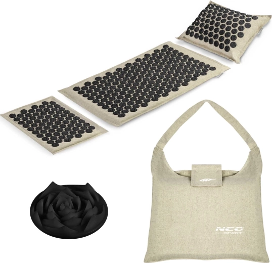Akupresurni set z bodicami Neo Sport, bežovo‑črn