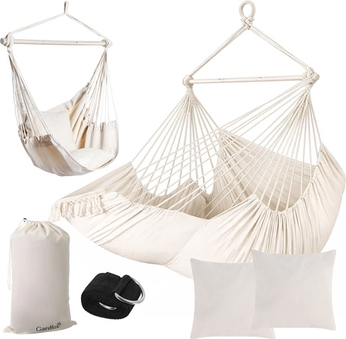 Függő hintaszék 210 cm, bézs, GARDLOV