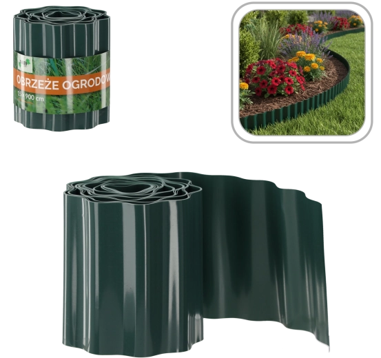 Bordura da giardino 15 × 900 cm, verde