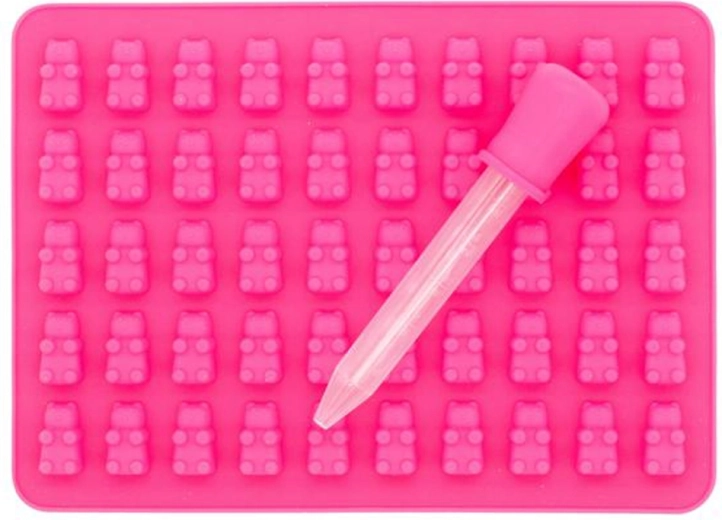 Bear Mold with Pipette, Pink (50 pcs)