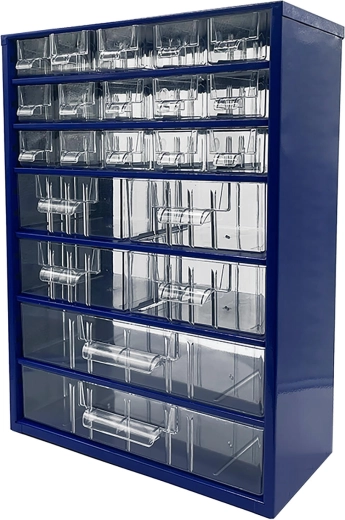 TOKOZ metal drawer cabinet with 21 compartments, blue