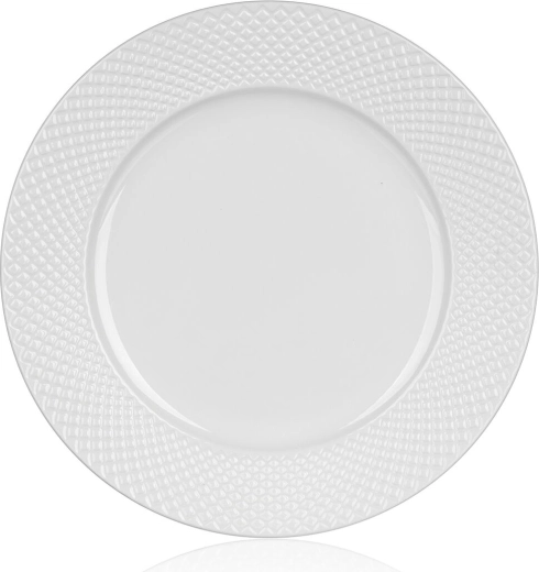 Diamond 27 cm White Ceramic Dinner Plate