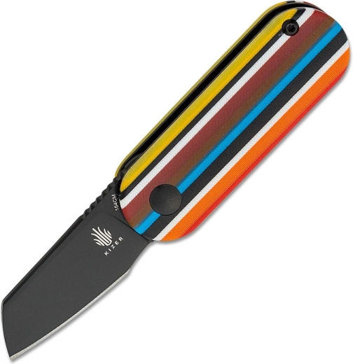 Kizer Mini Bay Pocket Knife 4.8 cm, black, multicolor G10 handle