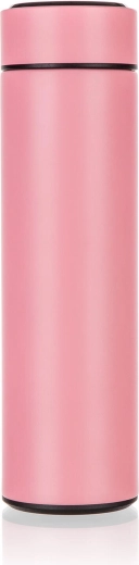Smart stainless steel thermos with thermometer 0.47 l – pink