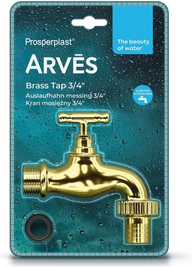 ARVES TAP 3/4" Spigot for Rain Barrel in Gold Finish