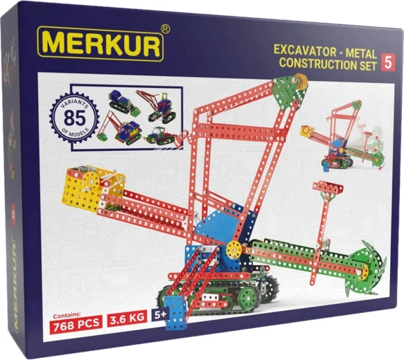 MERKUR 5 Construction Set – large metal construction kit for 84 models