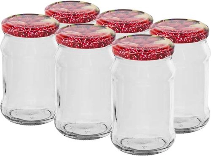 Sylteglas med låg 300 ml, sæt á 6 stk.