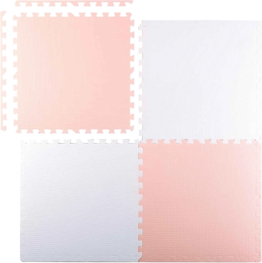 Tappeto puzzle in schiuma Ricokids 60 × 60 cm, 4 pz (bianco pesca)