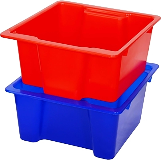 Boîte de rangement empilable 25 × 25 cm, 6 l, assortiment de couleurs