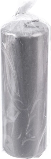 Silver pillar candle 6 × 12 cm
