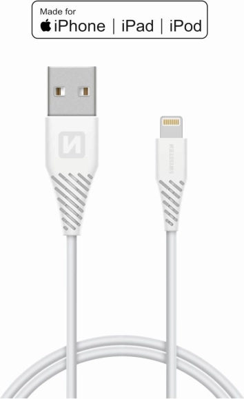 Cable / USB / Lightning MFI cable 1.2 m Swissten - white