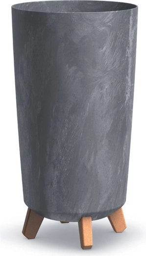 Cache-pot Gracia Tubus Slim effet béton 19,5 cm marengo