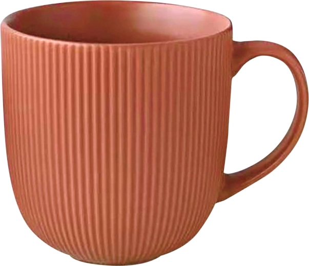 Mug en céramique KITCHISIMO 510 ml côtelé brique