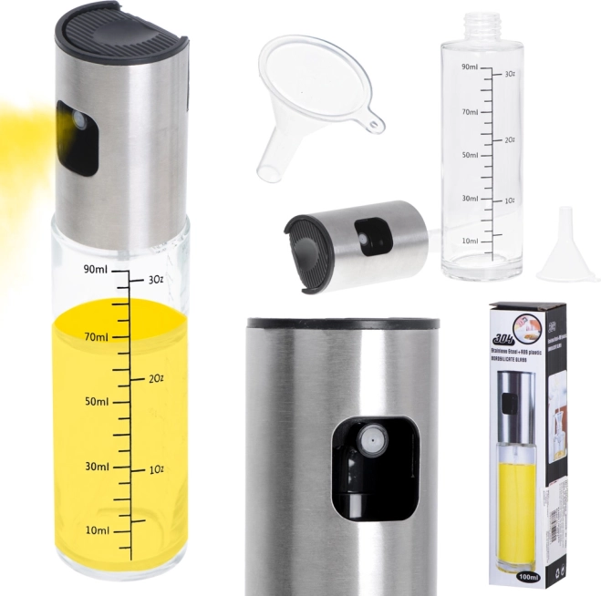 Glass Oil Spray Bottle with Dispenser 100ml