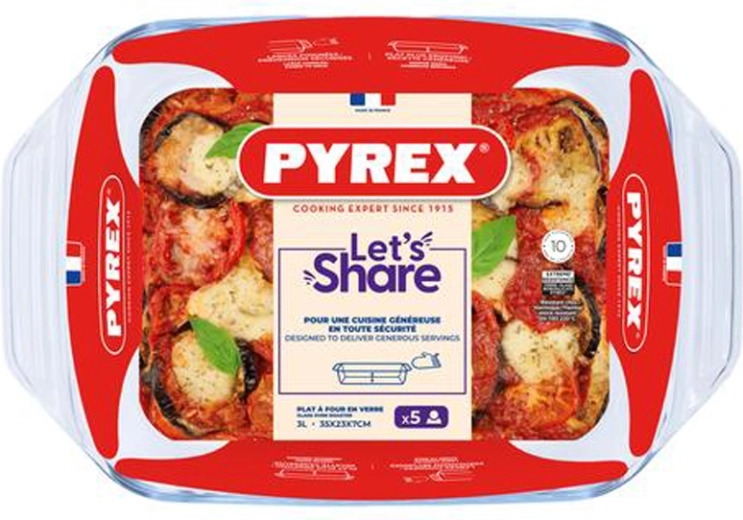 Teglia in vetro con manici PYREX 35 × 23 cm, 3 l in vetro borosilicato