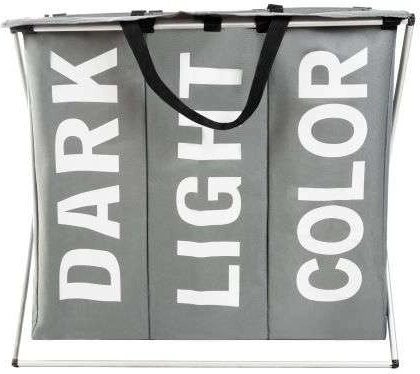 Wasmand met drie compartimenten met opvouwbaar frame